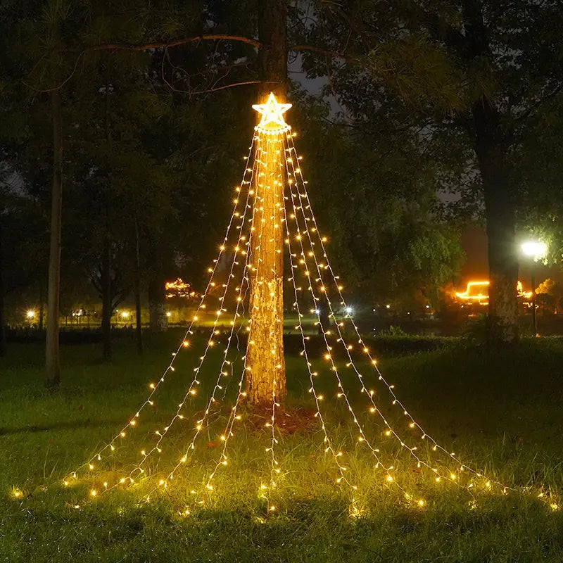 LED Star Waterfall Light for Outdoor Christmas Decor