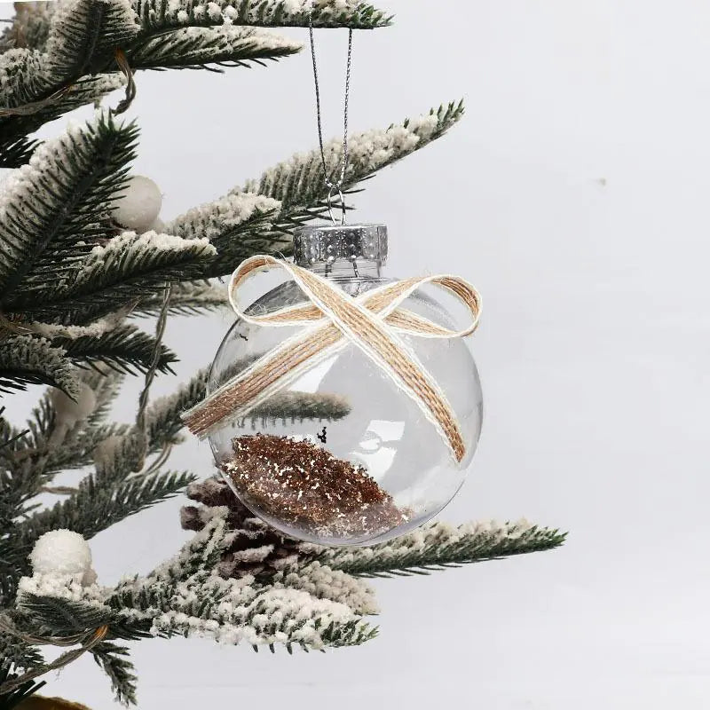 Transparent Christmas Balls 8cm Set of 9 for Decor