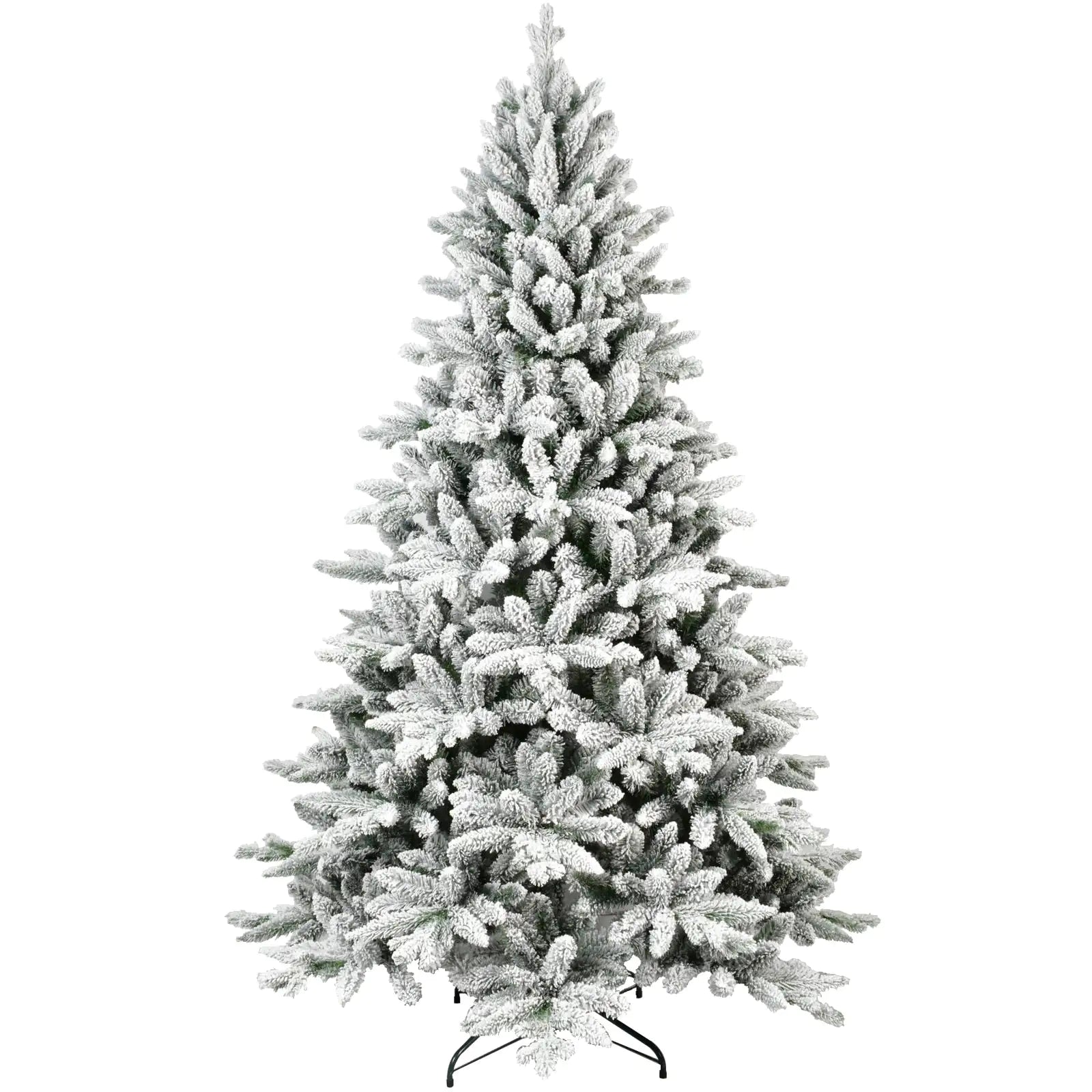 5-Foot PE & PVC Snow-Flocked Artificial Christmas Tree with Sturdy Metal Stand, 768 Branch Tips for Festive Home Decor
