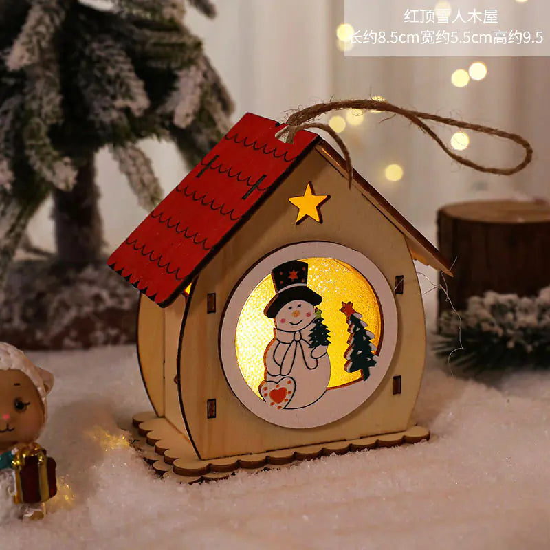 Nordic Style LED Wooden House Christmas Decor Piece
